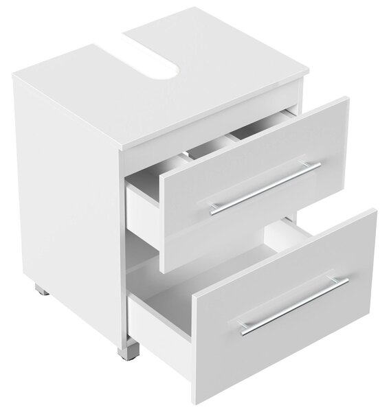 SKRINKA POD UMÝVADLO, biela s vysokým leskom, biela s vysokým leskom, 55/63/41,6 cm MID.YOU - Kúpeľňové skrinky, Online Only