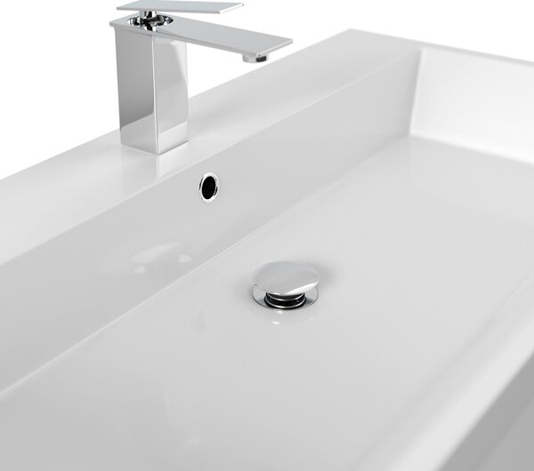 SKRINKA S UMÝVADLOM, biela s vysokým leskom, biela s vysokým leskom, 90 cm MID.YOU - Kúpeľňové skrinky, Online Only