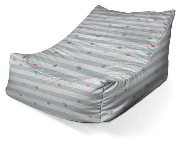 Sablio Sedací vak Lounge Bodky a pruhy - 80 x 95 x 50 cm