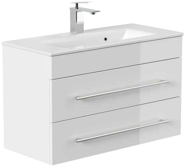 SKRINKA S UMÝVADLOM, biela s vysokým leskom, biela s vysokým leskom, 80,4 cm MID.YOU - Kúpeľňové skrinky, Online Only