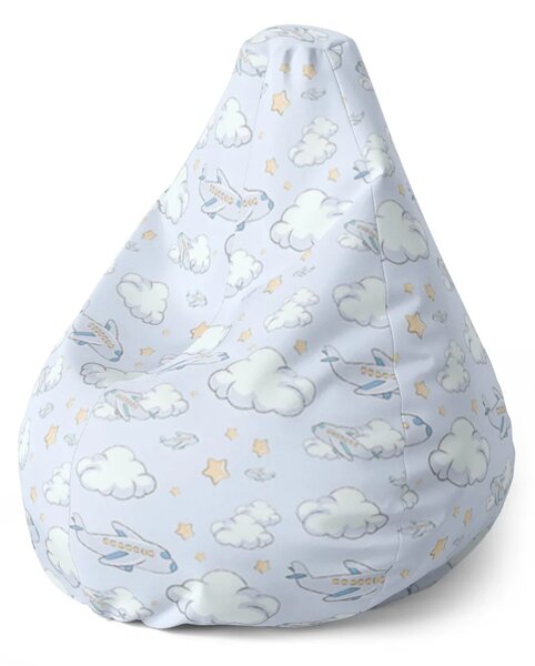 Sablio Sedací vak Pear Lietadlá medzi oblakmi - 70 x 95 x 15 cm