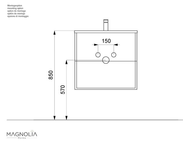 SKRINKA S UMÝVADLOM, biela s vysokým leskom, biela s vysokým leskom, 61,5 cm MID.YOU - Kúpeľňové skrinky, Online Only