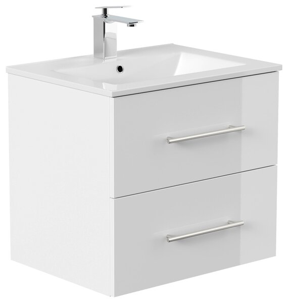 SKRINKA S UMÝVADLOM, biela s vysokým leskom, biela s vysokým leskom, 61,5 cm MID.YOU - Kúpeľňové skrinky, Online Only