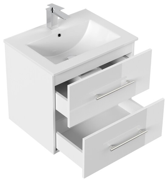 SKRINKA S UMÝVADLOM, biela s vysokým leskom, biela s vysokým leskom, 61,5 cm MID.YOU - Kúpeľňové skrinky, Online Only