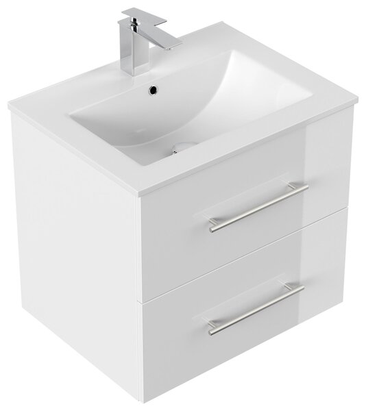 SKRINKA S UMÝVADLOM, biela s vysokým leskom, biela s vysokým leskom, 61,5 cm MID.YOU - Kúpeľňové skrinky, Online Only