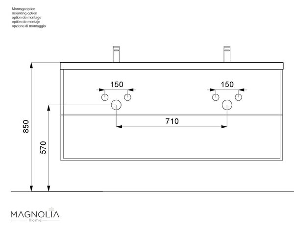 SKRINKA S UMÝVADLOM, biela s vysokým leskom, biela s vysokým leskom, 160 cm MID.YOU - Kúpeľňové skrinky, Online Only