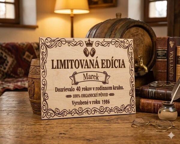 Drevená narodeninová tabuľka – Edícia Vybrať dekor:: Dub Sonoma