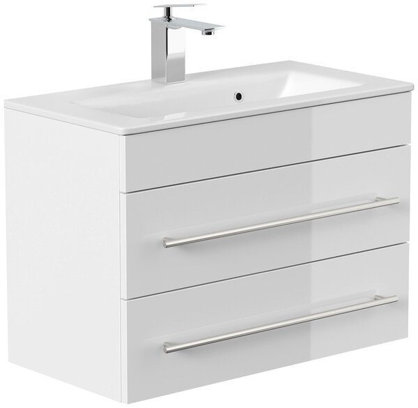 SKRINKA S UMÝVADLOM, biela s vysokým leskom, biela s vysokým leskom, 70,4 cm MID.YOU - Kúpeľňové skrinky, Online Only