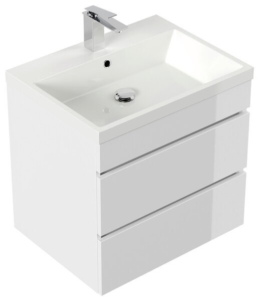 SKRINKA S UMÝVADLOM, biela s vysokým leskom, biela s vysokým leskom, 60 cm MID.YOU - Kúpeľňové skrinky, Online Only