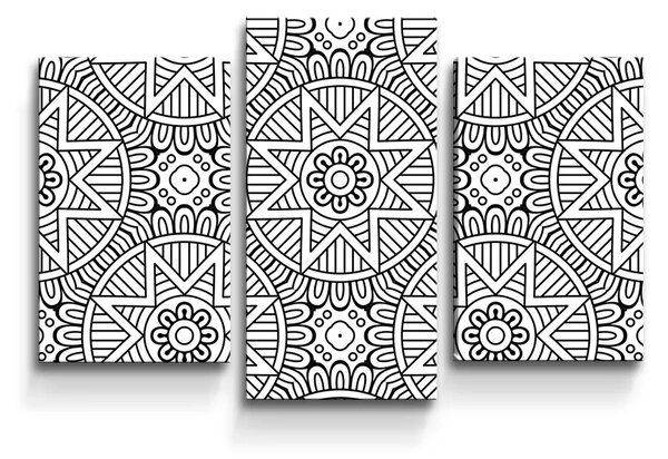 Sablio Obraz - 3-dílný Hviezdy mehendi - 75x50 cm