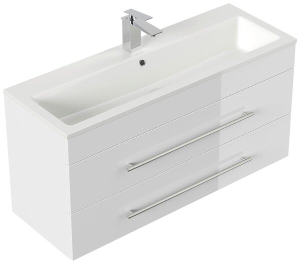 SKRINKA S UMÝVADLOM, biela s vysokým leskom, biela s vysokým leskom, 100 cm MID.YOU - Kúpeľňové skrinky, Online Only