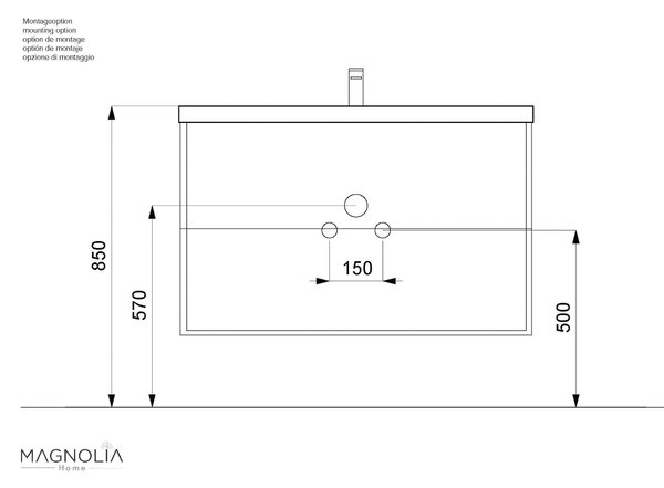SKRINKA S UMÝVADLOM, biela s vysokým leskom, biela s vysokým leskom, 100 cm MID.YOU - Kúpeľňové skrinky, Online Only