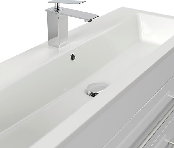 SKRINKA S UMÝVADLOM, biela s vysokým leskom, biela s vysokým leskom, 100 cm MID.YOU - Kúpeľňové skrinky, Online Only