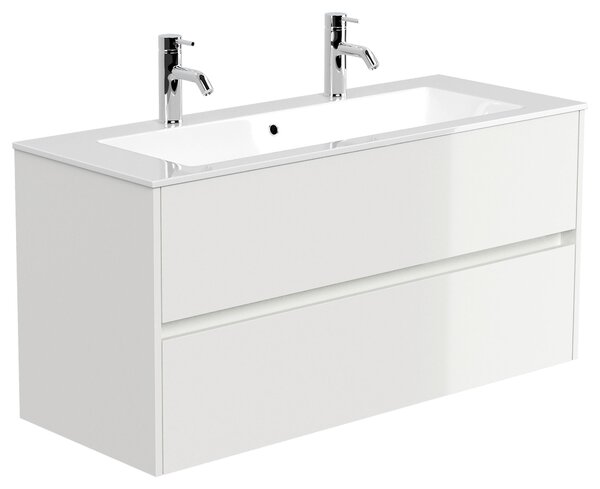 SKRINKA S UMÝVADLOM, biela s vysokým leskom, biela s vysokým leskom, 120/58,5/46,5 cm MID.YOU - Kúpeľňové skrinky, Online Only