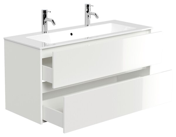 SKRINKA S UMÝVADLOM, biela s vysokým leskom, biela s vysokým leskom, 120/58,5/46,5 cm MID.YOU - Kúpeľňové skrinky, Online Only
