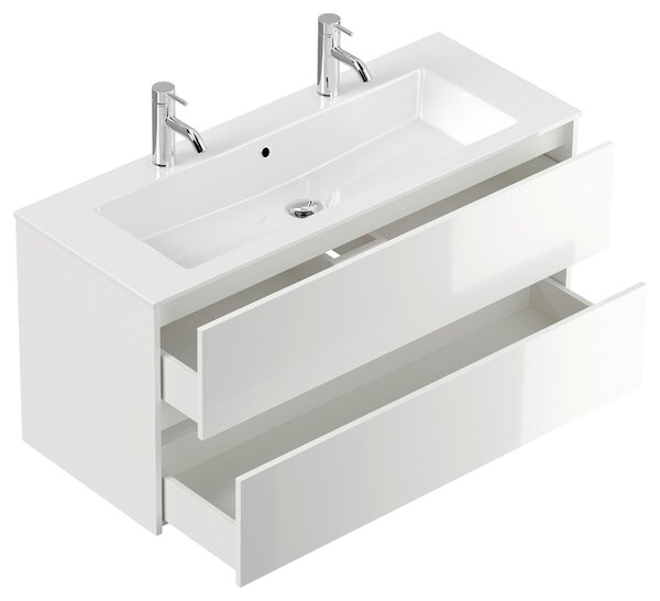 SKRINKA S UMÝVADLOM, biela s vysokým leskom, biela s vysokým leskom, 120/58,5/46,5 cm MID.YOU - Kúpeľňové skrinky, Online Only