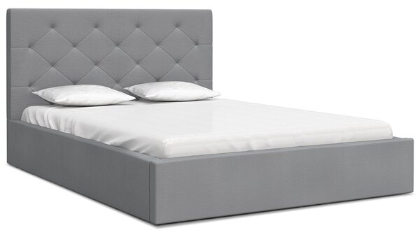 Luxusná posteľ MAOMA 90x200 s kovovým zdvižným roštom ŠEDÁ