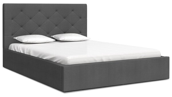 Luxusná posteľ MAOMA 140x200 s kovovým zdvižným roštom GRAFIT