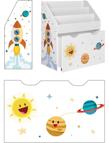 Detská knižnica KIDS 62,5x29,5x70 cm biela