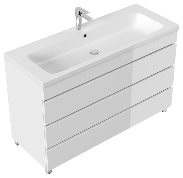 SKRINKA S UMÝVADLOM, biela s vysokým leskom, biela s vysokým leskom, 120 cm MID.YOU - Kúpeľňové skrinky, Online Only