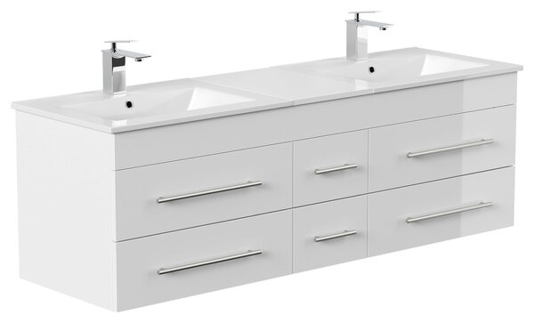 SKRINKA S UMÝVADLOM, biela s vysokým leskom, biela s vysokým leskom, 153 cm MID.YOU - Kúpeľňové skrinky, Online Only