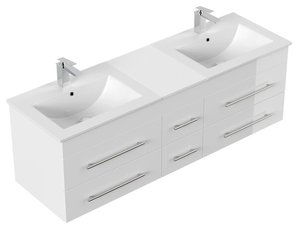 SKRINKA S UMÝVADLOM, biela s vysokým leskom, biela s vysokým leskom, 153 cm MID.YOU - Kúpeľňové skrinky, Online Only