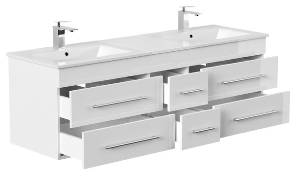 SKRINKA S UMÝVADLOM, biela s vysokým leskom, biela s vysokým leskom, 153 cm MID.YOU - Kúpeľňové skrinky, Online Only