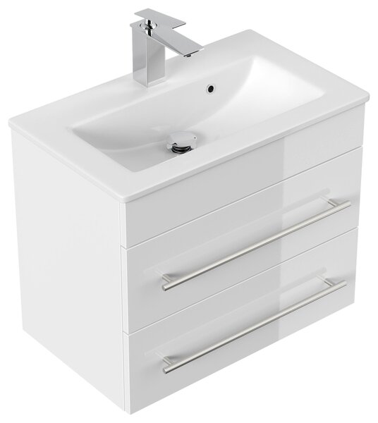 SKRINKA S UMÝVADLOM, biela s vysokým leskom, biela s vysokým leskom, 60,6 cm MID.YOU - Kúpeľňové skrinky, Online Only