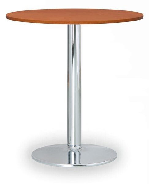 Konferenčný stolík FILIP II, priemer 80 cm, chrómovaná podnož, čerešňa