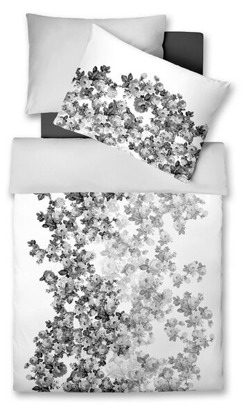 POSTEĽNÁ BIELIZEŇ, makosatén, čierna, biela, 140/200 cm Fleuresse - Obliečky & plachty