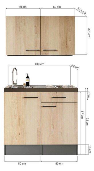 MINIKUCHYŇA 100 cm Respekta - Online Only kuchyne, Online Only