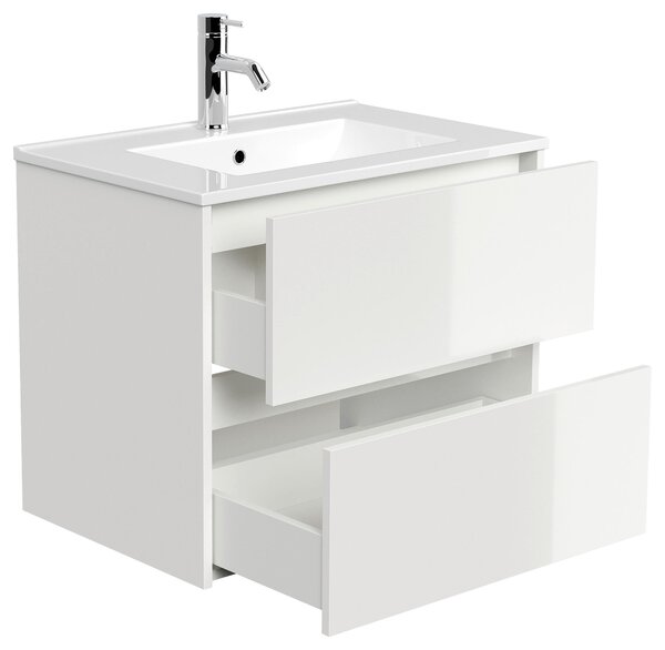 SKRINKA S UMÝVADLOM, biela s vysokým leskom, biela s vysokým leskom, 71/58,7/46,5 cm MID.YOU - Kúpeľňové skrinky, Online Only