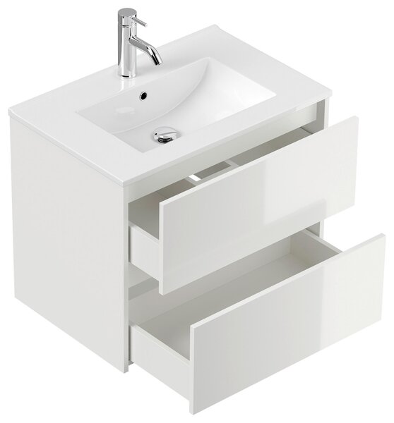 SKRINKA S UMÝVADLOM, biela s vysokým leskom, biela s vysokým leskom, 71/58,7/46,5 cm MID.YOU - Kúpeľňové skrinky, Online Only