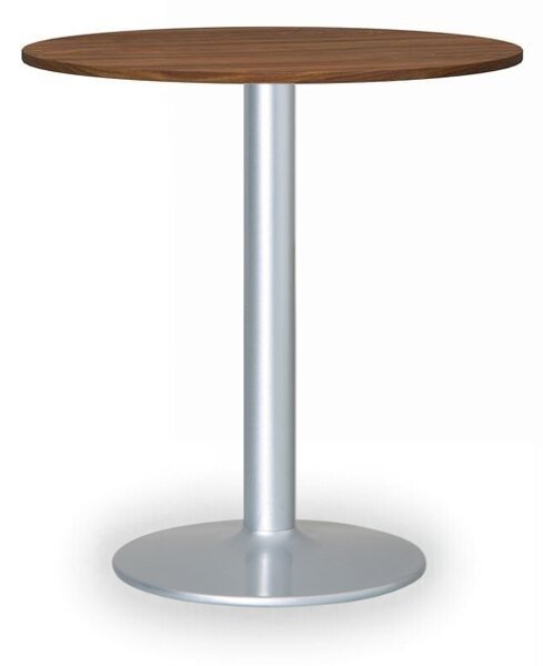 Konferenčný stolík FILIP II, priemer 80 cm, sivá podnož, orech