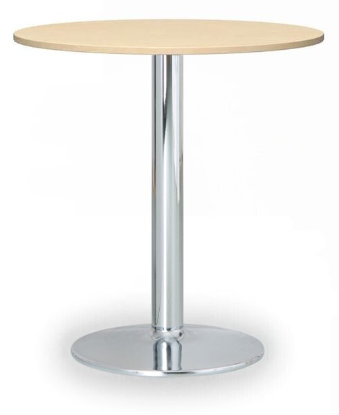 Konferenčný stolík FILIP II, priemer 80 cm, chrómovaná podnož, breza
