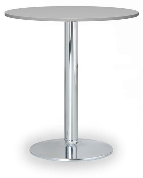 Konferenčný stolík FILIP II, priemer 80 cm, chrómovaná podnož, sivá