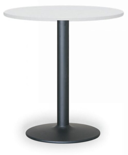 Konferenčný stolík FILIP II, priemer 80 cm, čierna podnož, biela
