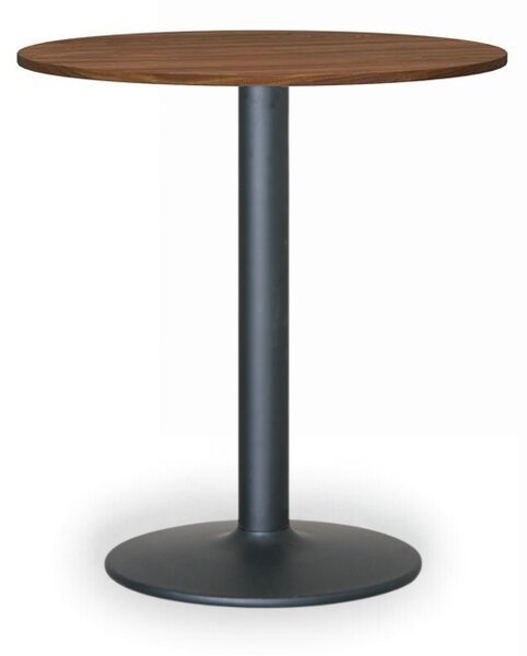 Konferenčný stolík FILIP II, priemer 80 cm, čierna podnož, orech