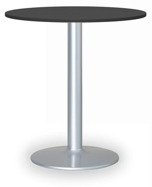 Konferenčný stolík FILIP II, priemer 80 cm, sivá podnož, grafit