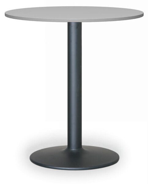 Konferenčný stolík FILIP II, priemer 80 cm, čierna podnož, sivá