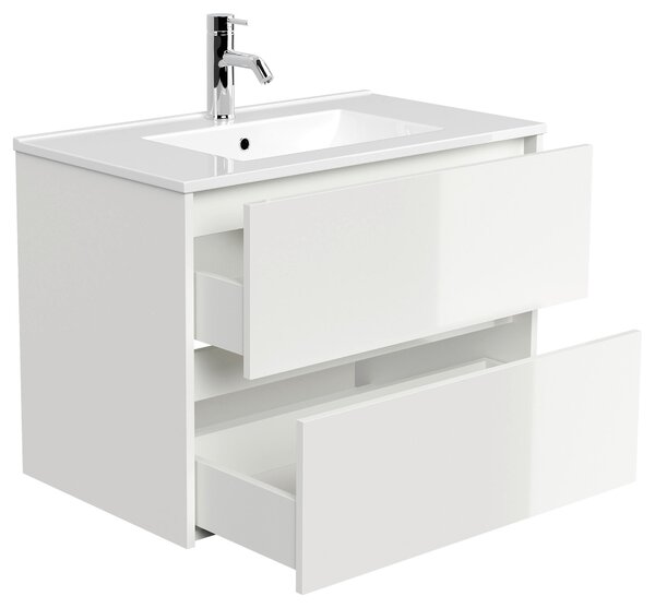 SKRINKA S UMÝVADLOM, biela s vysokým leskom, biela s vysokým leskom, 81/58,7/46,5 cm MID.YOU - Kúpeľňové skrinky, Online Only
