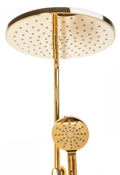 Erga Dubaj, termostatický set sprchového stĺpu s dažďovou sprchou 30cm a s sprchovou hlavicou, zlatá lesklá, ERG-YKA-BP.DUBAJ-THERM-30-GLD