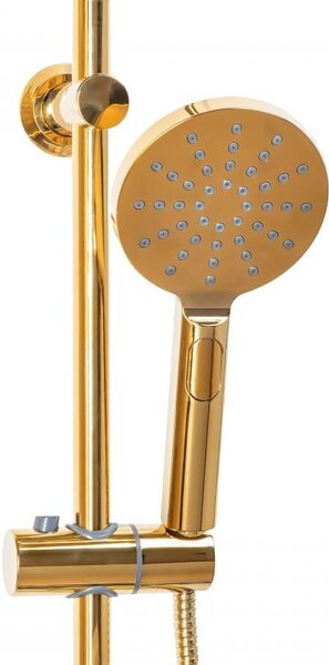 Erga Dubaj, termostatický set sprchového stĺpu s dažďovou sprchou 30cm a s sprchovou hlavicou, zlatá lesklá, ERG-YKA-BP.DUBAJ-THERM-30-GLD
