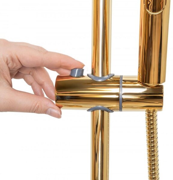 Erga Dubaj, termostatický set sprchového stĺpu s dažďovou sprchou 30cm a s sprchovou hlavicou, zlatá lesklá, ERG-YKA-BP.DUBAJ-THERM-30-GLD