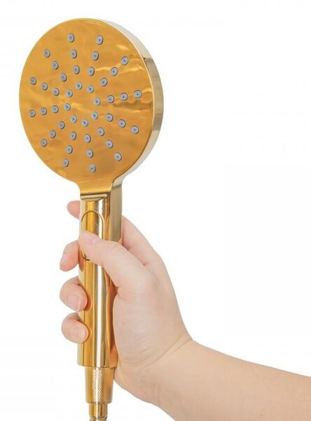Erga Dubaj, termostatický set sprchového stĺpu s dažďovou sprchou 30cm a s sprchovou hlavicou, zlatá lesklá, ERG-YKA-BP.DUBAJ-THERM-30-GLD