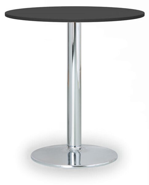 Konferenčný stolík FILIP II, priemer 80 cm, chrómovaná podnož, grafit