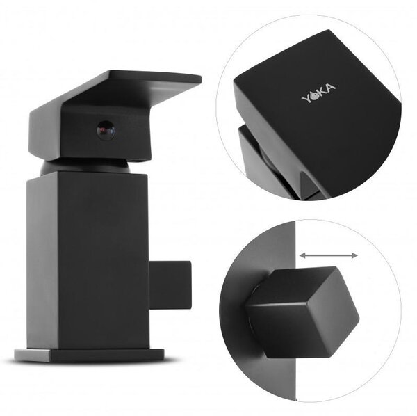 Erga Trio, 3-otvorová vaňová batéria, čierna matná, ERG-YKA-BW.TRIO-BLK