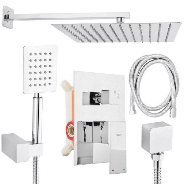 Erga Dual, podomietková sprchová sada s dažďovou sprchou 30×30, chrómová, ERG-YKA-BP.DUAL30