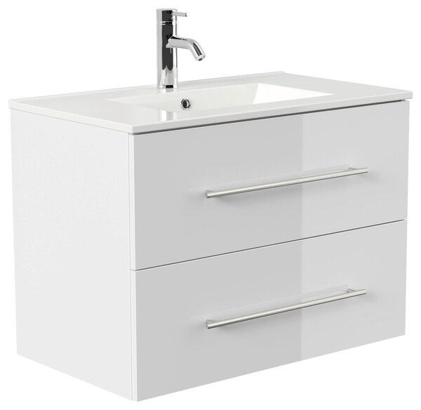 SKRINKA S UMÝVADLOM, biela s vysokým leskom, biela s vysokým leskom, 81 cm MID.YOU - Kúpeľňové skrinky, Online Only