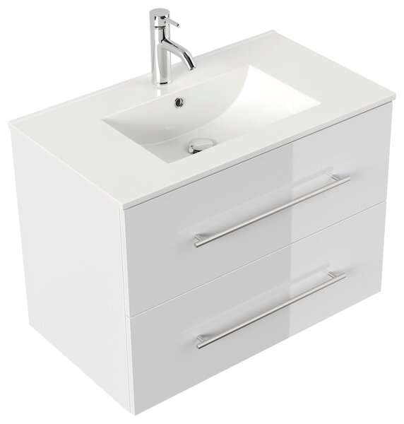 SKRINKA S UMÝVADLOM, biela s vysokým leskom, biela s vysokým leskom, 81 cm MID.YOU - Kúpeľňové skrinky, Online Only
